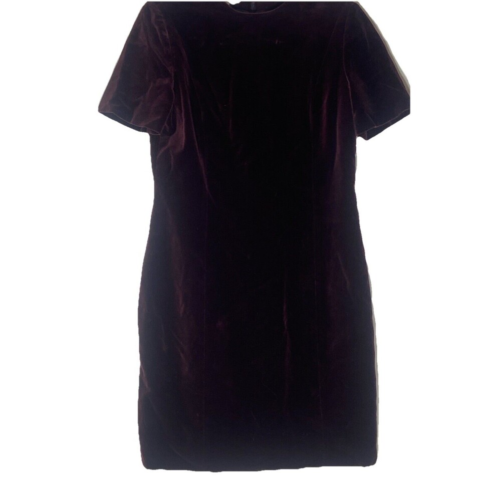 Karl Lagerfeld Burgundy Velvet Dress Size 42 /large/14 - Picture 3 of 9